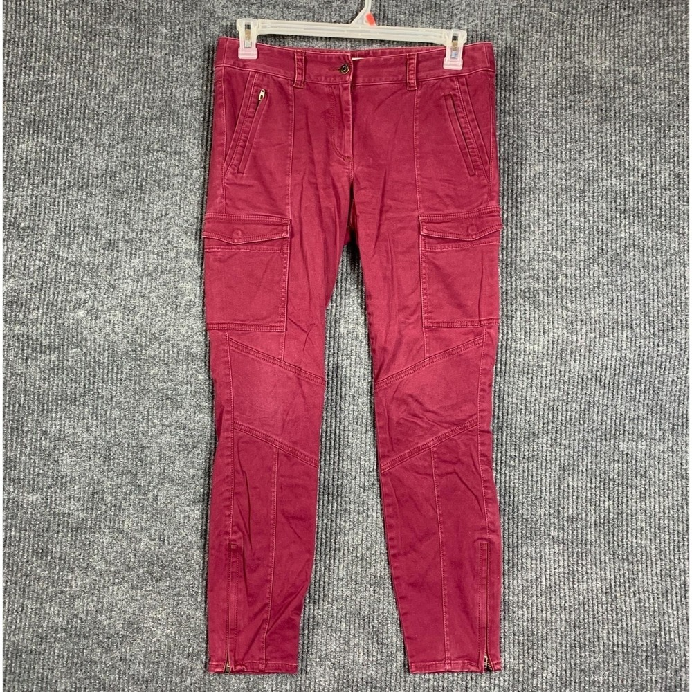Ann Taylor Loft Pants Womens 6 Purple Cargo Pockets Skinny Stretch Mid 33x28 Y2K